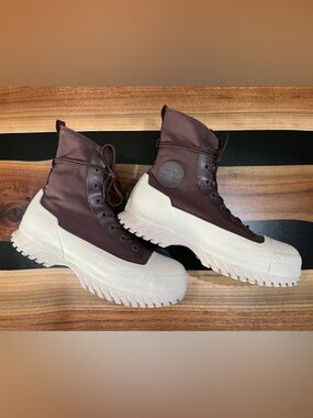 Converse Counter Climate Platform High-Top Boots in Brown and White